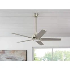 Home Decorators Collection Mickelson 52 in. LED Indoor Brushed Nickel Ceiling Fan with Light -Flora Home Decorators Soldes brushed nickel home decorators collection ceiling fans with lights 34616 e1 1000