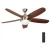 Home Decorators Collection Breezemore 56 in. Indoor LED Brushed Nickel Ceiling Fan with Light Kit, Downrod, DC Motor and Remote Control -Flora Home Decorators Soldes brushed nickel home decorators collection ceiling fans with lights 51558 64 1000