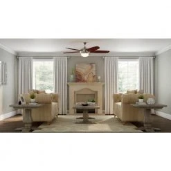 Home Decorators Collection Breezemore 56 in. Indoor LED Brushed Nickel Ceiling Fan with Light Kit, Downrod, DC Motor and Remote Control -Flora Home Decorators Soldes brushed nickel home decorators collection ceiling fans with lights 51558 e1 1000