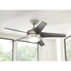 Home Decorators Collection Windward 44 in. LED Brushed Nickel Ceiling Fan with Light Kit -Flora Home Decorators Soldes brushed nickel home decorators collection ceiling fans with lights 51565 1f 1000