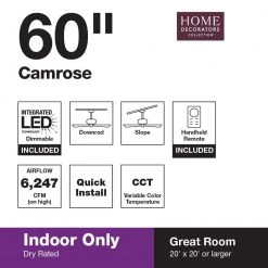 Home Decorators Collection Camrose 60 in. White Color Changing Integrated LED Brushed Nickel Indoor Ceiling Fan with Light Kit and Remote Control -Flora Home Decorators Soldes brushed nickel home decorators collection ceiling fans with lights 51860 e1 1000