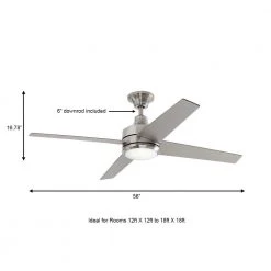 Home Decorators Collection Mercer 56 in. Integrated LED Brushed Nickel Ceiling Fan with Light Kit and Remote Control -Flora Home Decorators Soldes brushed nickel home decorators collection ceiling fans with lights 54625 a0 1000