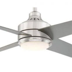 Home Decorators Collection Mercer 56 in. Integrated LED Brushed Nickel Ceiling Fan with Light Kit works with Google Assistant and Alexa -Flora Home Decorators Soldes brushed nickel home decorators collection ceiling fans with lights 54625 bond 4f 1000