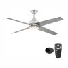 Home Decorators Collection Mercer 56 in. Integrated LED Brushed Nickel Ceiling Fan with Light Kit works with Google Assistant and Alexa -Flora Home Decorators Soldes brushed nickel home decorators collection ceiling fans with lights 54625 bond 64 1000