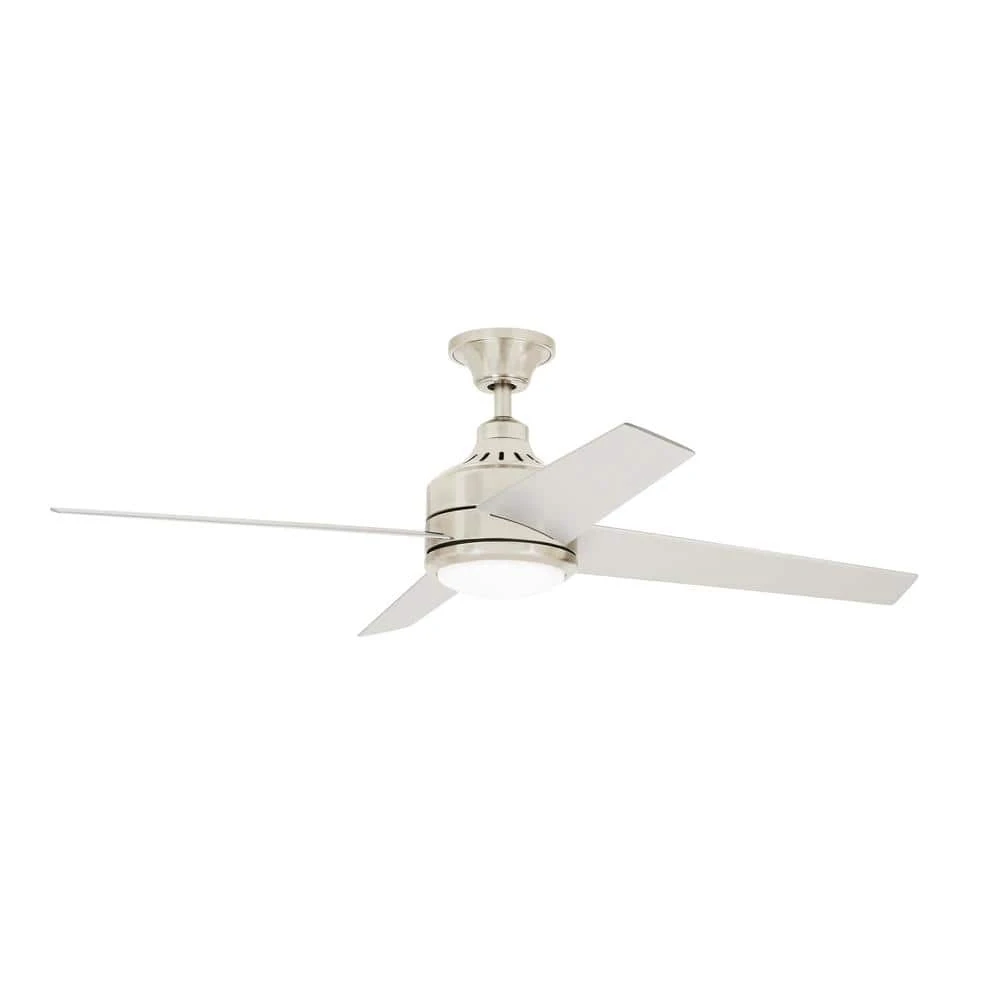 Home Decorators Collection Mercer 52 in. LED Indoor Brushed Nickel Ceiling Fan with Light Kit and Remote Control 6 Home Decorators Collection Mercer 52 in. LED Indoor Brushed Nickel Ceiling Fan with Light Kit and Remote Control - Image 4