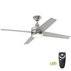 Home Decorators Collection Mercer 52 in. LED Indoor Brushed Nickel Ceiling Fan with Light Kit and Remote Control 22 Home Decorators Collection Mercer 52 in. LED Indoor Brushed Nickel Ceiling Fan with Light Kit and Remote Control -Flora Home Decorators Soldes brushed nickel home decorators collection ceiling fans with lights 54725 1f 1000
