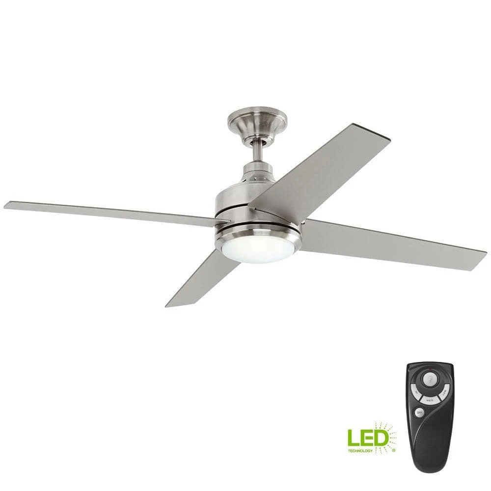 Home Decorators Collection Mercer 52 in. LED Indoor Brushed Nickel Ceiling Fan with Light Kit and Remote Control 11 Home Decorators Collection Mercer 52 in. LED Indoor Brushed Nickel Ceiling Fan with Light Kit and Remote Control - Image 9