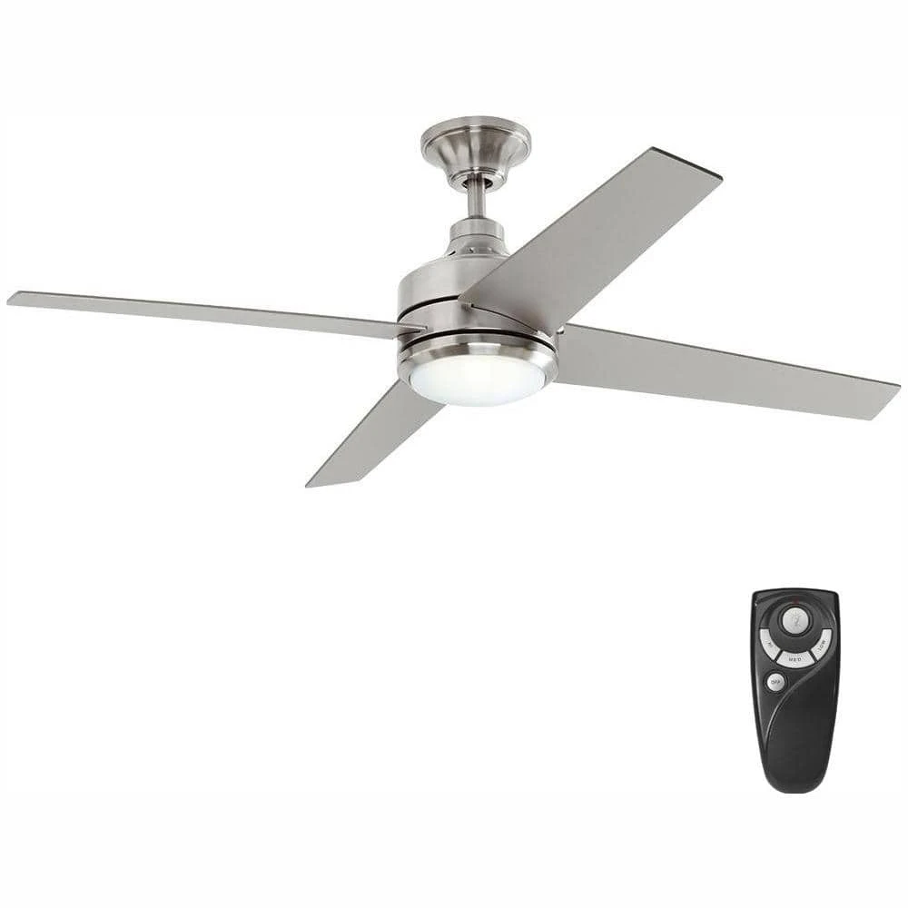 Home Decorators Collection Mercer 52 in. LED Indoor Brushed Nickel Ceiling Fan with Light Kit and Remote Control 3 Home Decorators Collection Mercer 52 in. LED Indoor Brushed Nickel Ceiling Fan with Light Kit and Remote Control