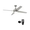 Home Decorators Collection Mercer 52 in. Integrated LED Indoor Brushed Nickel Ceiling Fan with Light Kit works with Google Assistant and Alexa -Flora Home Decorators Soldes brushed nickel home decorators collection ceiling fans with lights 54725 bond 64 1000