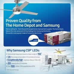 Home Decorators Collection Mercer 52 in. Integrated LED Indoor Brushed Nickel Ceiling Fan with Light Kit works with Google Assistant and Alexa -Flora Home Decorators Soldes brushed nickel home decorators collection ceiling fans with lights 54725 bond 77 1000