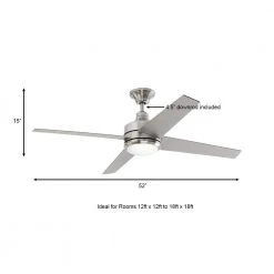 Home Decorators Collection Mercer 52 in. Integrated LED Indoor Brushed Nickel Ceiling Fan with Light Kit works with Google Assistant and Alexa -Flora Home Decorators Soldes brushed nickel home decorators collection ceiling fans with lights 54725 bond a0 1000