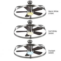Home Decorators Collection Harrington 36 in. White Color Changing Integrated LED Brushed Nickel Ceiling Fan with Light Kit and Remote Control -Flora Home Decorators Soldes brushed nickel home decorators collection ceiling fans with lights 59236 1f 1000