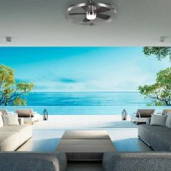 Home Decorators Collection Harrington 36 in. White Color Changing Integrated LED Brushed Nickel Ceiling Fan with Light Kit and Remote Control -Flora Home Decorators Soldes brushed nickel home decorators collection ceiling fans with lights 59236 31 1000