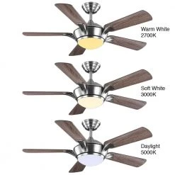 Home Decorators Collection Chelton 46 in. White Color Changing Integrated LED Brushed Nickel Ceiling Fan with Light Kit and Remote Control -Flora Home Decorators Soldes brushed nickel home decorators collection ceiling fans with lights 59246 76 1000