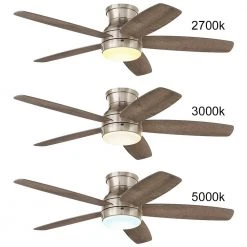 Home Decorators Collection Ashby Park 52 in. White Color Changing Integrated LED Brushed Nickel Ceiling Fan with Light Kit and Remote Control -Flora Home Decorators Soldes brushed nickel home decorators collection ceiling fans with lights 59252 77 1000