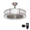 Home Decorators Collection Brette II 23 in LED Brushed Nickel Ceiling Fan with Light and Remote Control works with Google and Alexa -Flora Home Decorators Soldes brushed nickel home decorators collection ceiling fans with lights am382a bn b 64 1000