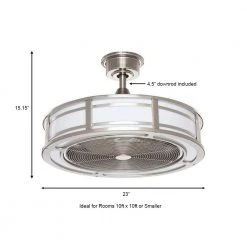 Home Decorators Collection Brette II 23 in LED Brushed Nickel Ceiling Fan with Light and Remote Control works with Google and Alexa -Flora Home Decorators Soldes brushed nickel home decorators collection ceiling fans with lights am382a bn b a0 1000