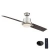 Home Decorators Collection Radley 60 in. LED Brushed Nickel Ceiling Fan with Light and Remote Control works with Google and Alexa