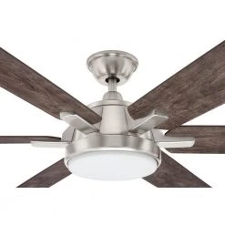Home Decorators Collection Carden 66 in. LED Brushed Nickel Ceiling Fan with Light and Remote Control -Flora Home Decorators Soldes brushed nickel home decorators collection ceiling fans with lights am852 bn 66 1000