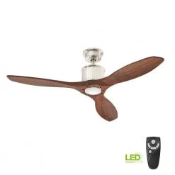 Home Decorators Collection Reagan 52 in. LED Indoor Brushed Nickel Ceiling Fan with Light Kit and Remote Control -Flora Home Decorators Soldes brushed nickel home decorators collection ceiling fans with lights yg423 bn 77 1000