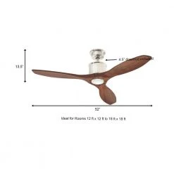 Home Decorators Collection Reagan 52 in. LED Indoor Brushed Nickel Ceiling Fan with Light Kit and Remote Control -Flora Home Decorators Soldes brushed nickel home decorators collection ceiling fans with lights yg423 bn a0 1000