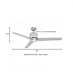 Home Decorators Collection Railey 60 in. LED Indoor Brushed Nickel Ceiling Fan with Light Kit and Remote Control -Flora Home Decorators Soldes brushed nickel home decorators collection ceiling fans with lights yg446 bn a0 1000