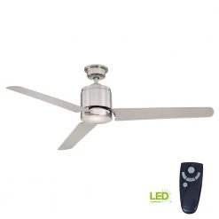 Home Decorators Collection Railey 60 in. LED Indoor Brushed Nickel Ceiling Fan with Light Kit and Remote Control -Flora Home Decorators Soldes brushed nickel home decorators collection ceiling fans with lights yg446 bn c3 1000
