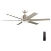 Home Decorators Collection Kensgrove 54 in. Integrated LED Brushed Nickel Ceiling Fan with Light and Remote Control -Flora Home Decorators Soldes brushed nickel home decorators collection ceiling fans with lights yg493a bn 64 1000