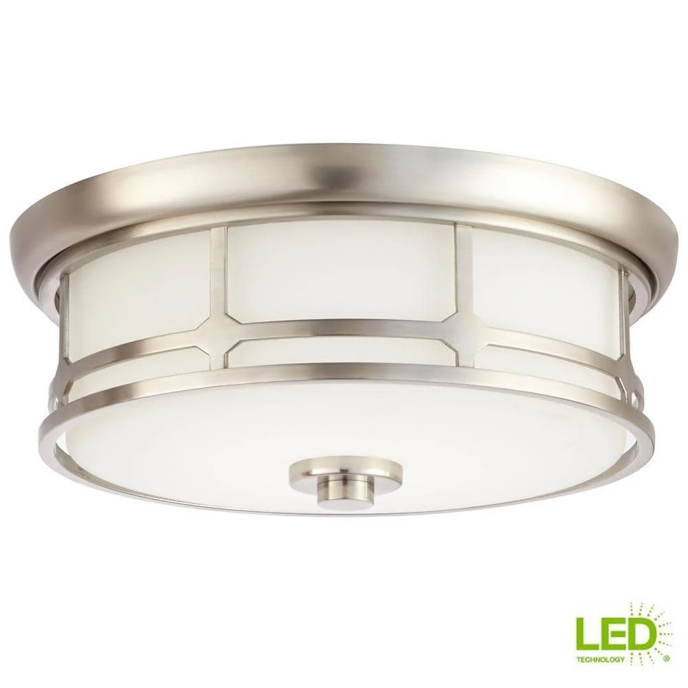 Home Decorators Collection Portland Court 14 in. Brushed Nickel LED Flush Mount Ceiling Light 10 Home Decorators Collection Portland Court 14 in. Brushed Nickel LED Flush Mount Ceiling Light - Image 8