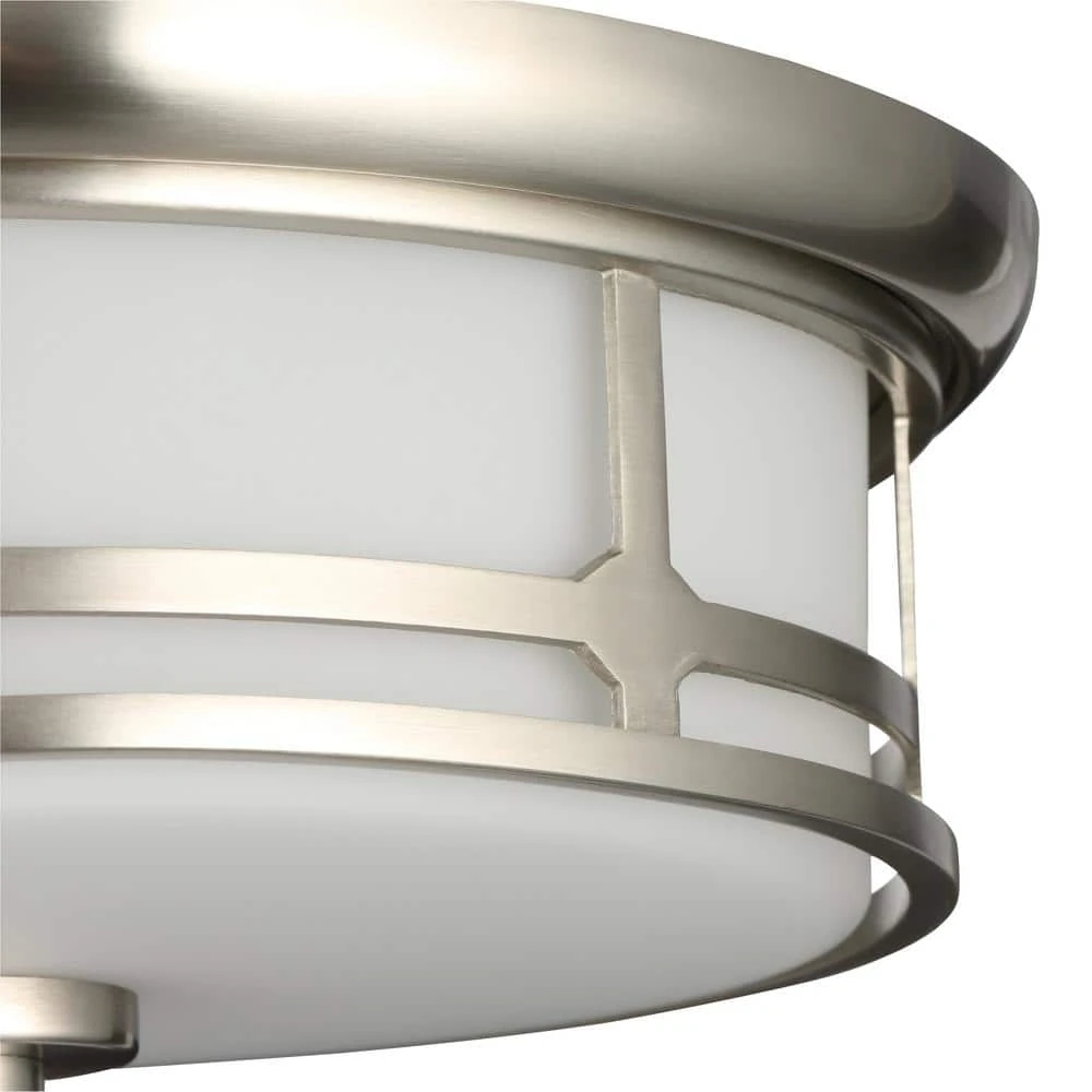 Home Decorators Collection Portland Court 14 in. Brushed Nickel LED Flush Mount Ceiling Light 6 Home Decorators Collection Portland Court 14 in. Brushed Nickel LED Flush Mount Ceiling Light - Image 4