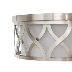 Home Decorators Collection 3-Light Brushed Nickel Flush Mount with Etched White Glass -Flora Home Decorators Soldes brushed nickel home decorators collection flush mount lights 23956 4f 1000