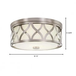 Home Decorators Collection 3-Light Brushed Nickel Flush Mount with Etched White Glass -Flora Home Decorators Soldes brushed nickel home decorators collection flush mount lights 23956 a0 1000