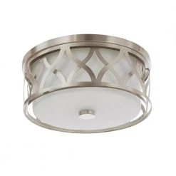 Home Decorators Collection 3-Light Brushed Nickel Flush Mount with Etched White Glass -Flora Home Decorators Soldes brushed nickel home decorators collection flush mount lights 23956 c3 1000