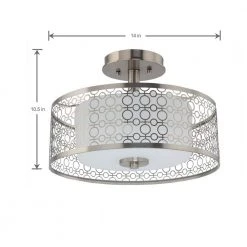 Home Decorators Collection Toberon 14 in. 1-Light Brushed Nickel LED Semi Flush Mount Ceiling Light -Flora Home Decorators Soldes brushed nickel home decorators collection flush mount lights 7914hdc 1d 1000