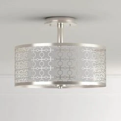 Home Decorators Collection Toberon 14 in. 1-Light Brushed Nickel LED Semi Flush Mount Ceiling Light -Flora Home Decorators Soldes brushed nickel home decorators collection flush mount lights 7914hdc a0 1000