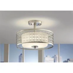 Home Decorators Collection Toberon 14 in. 1-Light Brushed Nickel LED Semi Flush Mount Ceiling Light -Flora Home Decorators Soldes brushed nickel home decorators collection flush mount lights 7914hdc e1 1000