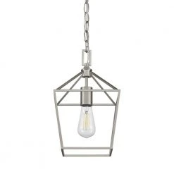 Home Decorators Collection Weyburn 1-Light Caged Brushed Nickel Farmhouse Hanging Mini Kitchen Pendant Light -Flora Home Decorators Soldes brushed nickel home decorators collection pendant lights 16201 bn fa 1000