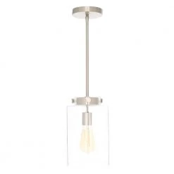 Home Decorators Collection Mullins 1-Light Brushed Nickel Mini Pendant with Clear Glass Shade -Flora Home Decorators Soldes brushed nickel home decorators collection pendant lights 27228 66 1000