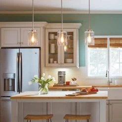 Home Decorators Collection Mullins 1-Light Brushed Nickel Mini Pendant with Clear Glass Shade -Flora Home Decorators Soldes brushed nickel home decorators collection pendant lights 27228 76 1000