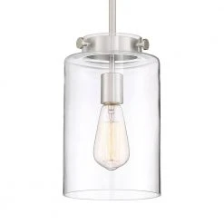 Home Decorators Collection Mullins 1-Light Brushed Nickel Mini Pendant with Clear Glass Shade -Flora Home Decorators Soldes brushed nickel home decorators collection pendant lights 27228 77 1000