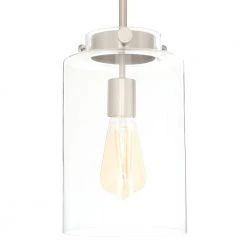 Home Decorators Collection Mullins 1-Light Brushed Nickel Mini Pendant with Clear Glass Shade -Flora Home Decorators Soldes brushed nickel home decorators collection pendant lights 27228 d4 1000