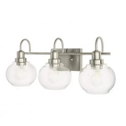 Home Decorators Collection Halyn 23 in. 3-Light Brushed Nickel Bathroom Vanity Light with Clear Glass Shades 23 Home Decorators Collection Halyn 23 in. 3-Light Brushed Nickel Bathroom Vanity Light with Clear Glass Shades -Flora Home Decorators Soldes brushed nickel home decorators collection vanity lighting 1019hdcbndi 44 1000