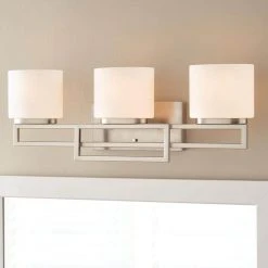 Home Decorators Collection Tustna 3-Light Brushed Nickel Bathroom Vanity Light with Opal Glass Shades -Flora Home Decorators Soldes brushed nickel home decorators collection vanity lighting 20366 001 a0 1000
