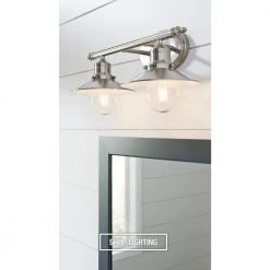 Home Decorators Collection Glenhurst 16 in. 2-Light Brushed Nickel Farmhouse Bathroom Vanity Light Fixture with Metal Shades -Flora Home Decorators Soldes brushed nickel home decorators collection vanity lighting hd 8002 bn 31 1000