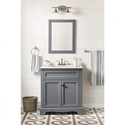 Home Decorators Collection Glenhurst 16 in. 2-Light Brushed Nickel Farmhouse Bathroom Vanity Light Fixture with Metal Shades -Flora Home Decorators Soldes brushed nickel home decorators collection vanity lighting hd 8002 bn 44 1000