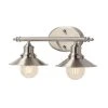 Home Decorators Collection Glenhurst 16 in. 2-Light Brushed Nickel Farmhouse Bathroom Vanity Light Fixture with Metal Shades -Flora Home Decorators Soldes brushed nickel home decorators collection vanity lighting hd 8002 bn 64 1000