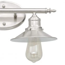 Home Decorators Collection Glenhurst 16 in. 2-Light Brushed Nickel Farmhouse Bathroom Vanity Light Fixture with Metal Shades -Flora Home Decorators Soldes brushed nickel home decorators collection vanity lighting hd 8002 bn 66 1000