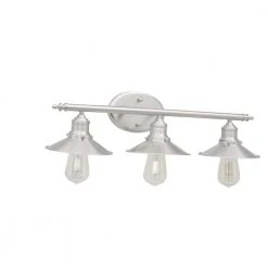 Home Decorators Collection Glenhurst 25 in. 3-Light Brushed Nickel Farmhouse Bathroom Vanity Light Fixture with Metal Shades -Flora Home Decorators Soldes brushed nickel home decorators collection vanity lighting hd 8003 bn 66 1000