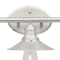Home Decorators Collection Glenhurst 25 in. 3-Light Brushed Nickel Farmhouse Bathroom Vanity Light Fixture with Metal Shades -Flora Home Decorators Soldes brushed nickel home decorators collection vanity lighting hd 8003 bn c3 1000
