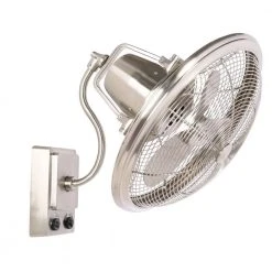 Home Decorators Collection Bentley II 18 in. Indoor/Outdoor Brushed Nickel Oscillating Wall Fan -Flora Home Decorators Soldes brushed nickel home decorators collection wall mounted fans am208w bn 40 1000